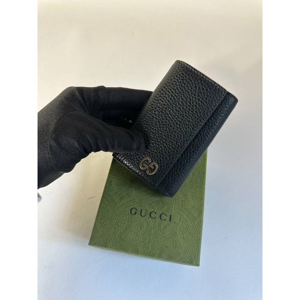 Gucci Calfskin GG Silver Logo Key Case Black - Picture 7 of 10